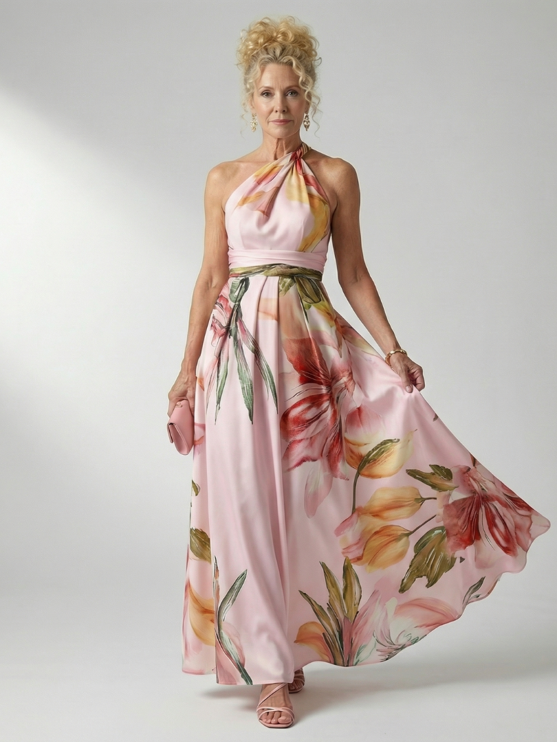 Emilia | Maxikjole med blomsterprint