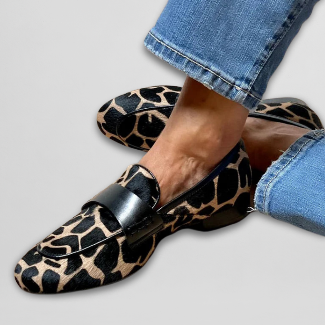 Katie | Ortopædisk Leopard Print Loafers