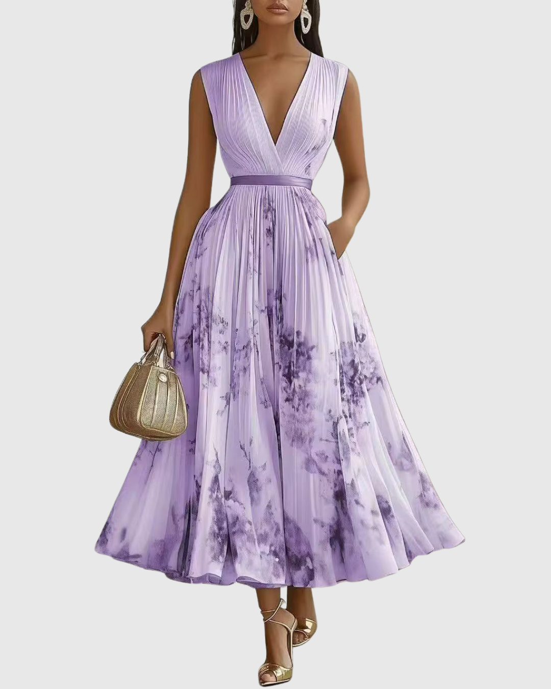 Siena™ - Elegant Plissé Maxi Kjole