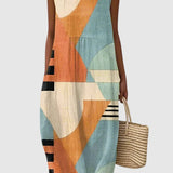 Iris - Alsidigt Multifarvet Midikjole