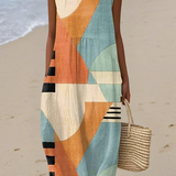 Iris - Alsidigt Multifarvet Midikjole