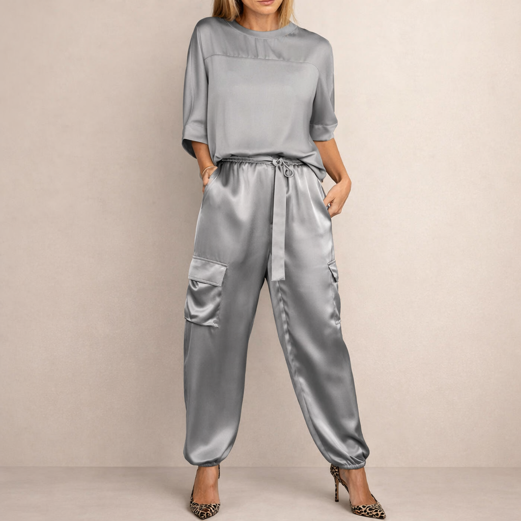 Clara | Løs Satin Cargo Sæt