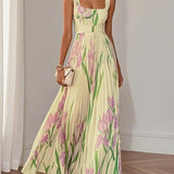 Yara™ - Maxikjole i plisseret chiffon