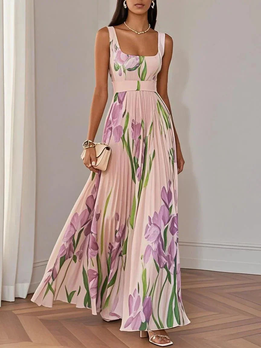 Yara™ - Maxikjole i plisseret chiffon