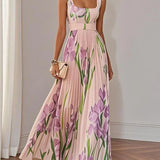 Yara™ - Maxikjole i plisseret chiffon