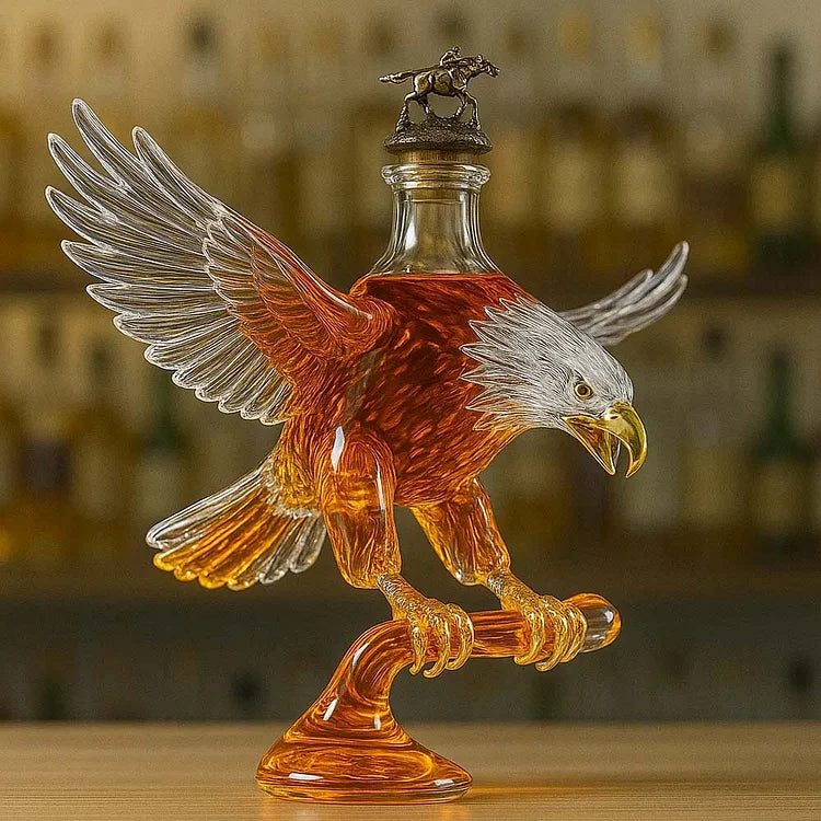 Whiskyflaske i form af en hvidhovedet ørn