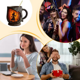 Artisan 3D Halloween Krus – Med Design af Heks og Kat