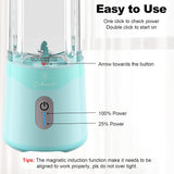 COKUNST 18oz Portable Blender, USB Rechargeable Personal Size Blenders, Smoothie Blender with 6 Blades for Protein & Shakes, Mini juicer with Extra Handle Lid for Travel Sports Outgoing