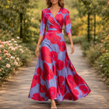 Fleur™ - Elegant Blomsterkjole med V-hals