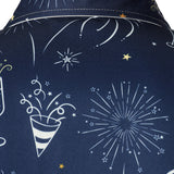 Herre Fyrværkeri Ferie Nytår Fest Knap-Op Blå Langærmet Skjorte