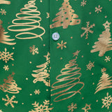 Herre Guld Juleprint Regular Fit Grøn Langærmet Skjorte