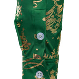 Herre Guld Juleprint Regular Fit Grøn Langærmet Skjorte