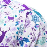 Herre Jule Rensdyr Festlig Print Xmas Ferie Hvid Langærmet Skjorte