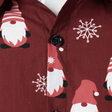 Herre Jule Rød Søde Nisse Bomuld Langærmet Skjorte