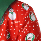 Herre Jule Snemand Santa Print Sjovt Outfit Jule Tematiseret Ferie Langærmet Skjorte