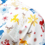 Herre Juletema Festlige Rensdyr Snefnug Hvid Langærmet Skjorte