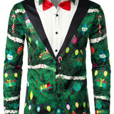 Herre Juletræ Camo Print Regular Fit Sjovt Outfit Tematiseret Top Langærmet Skjorte