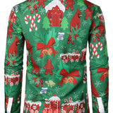 Herres jule sjove outfit ferie fest grim langærmet skjorte