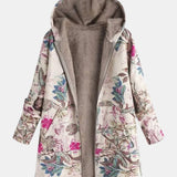 Ivy | Pastel Botanisk Fleeceforet Jakke