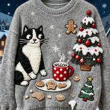 Kvinders Retro Jul Dyr Kunsttryk Behagelig Flannel Sweatshirt