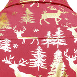 Mænds Gyldne Jule Rensdyr Festlig Print Rød Langærmet Skjorte