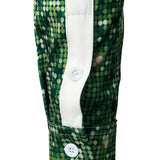 Mænds Juletræ Sjovt Outfit Juletema Top Ferie Grøn Knap Langærmet Skjorte