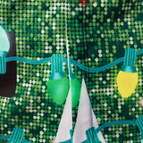 Mænds Juletræ Sjovt Outfit Juletema Top Ferie Grøn Knap Langærmet Skjorte