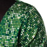 Mænds Juletræ Sjovt Outfit Juletema Top Ferie Grøn Knap Langærmet Skjorte