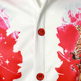 Mænds juleinspirerede top rød sjovt outfit ferie knap-ned langærmet skjorte