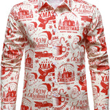 Mænds julestrøje i beige med sjovt vintage design og lange ærmer