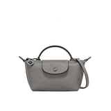 Mini Læder Longchamp Taske - Grå