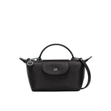 Mini Læder Longchamp Taske - Sort