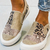 Quinny  | Casual Leopard Print Canvas Sko