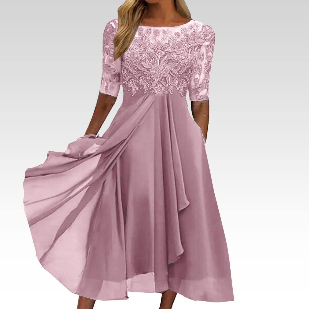 Puck™ - Elegant Midi-Kjole i Blonde