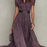 Agnieszka | Elegant chiffon maxi kjole i vintage stil
