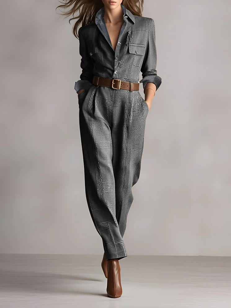 Anna™ - Rutig Elegant Jumpsuit