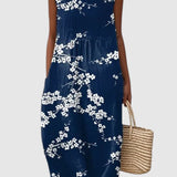 Tess – Elegant Midi-Kjole med Blomsterprint