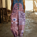 Maréa | Patchwork Denim Jumpsuit med Blomsterprint