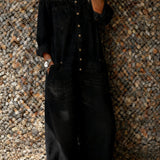 Noa | Denim Jumpsuit med Off-Shoulder Halsudskæring