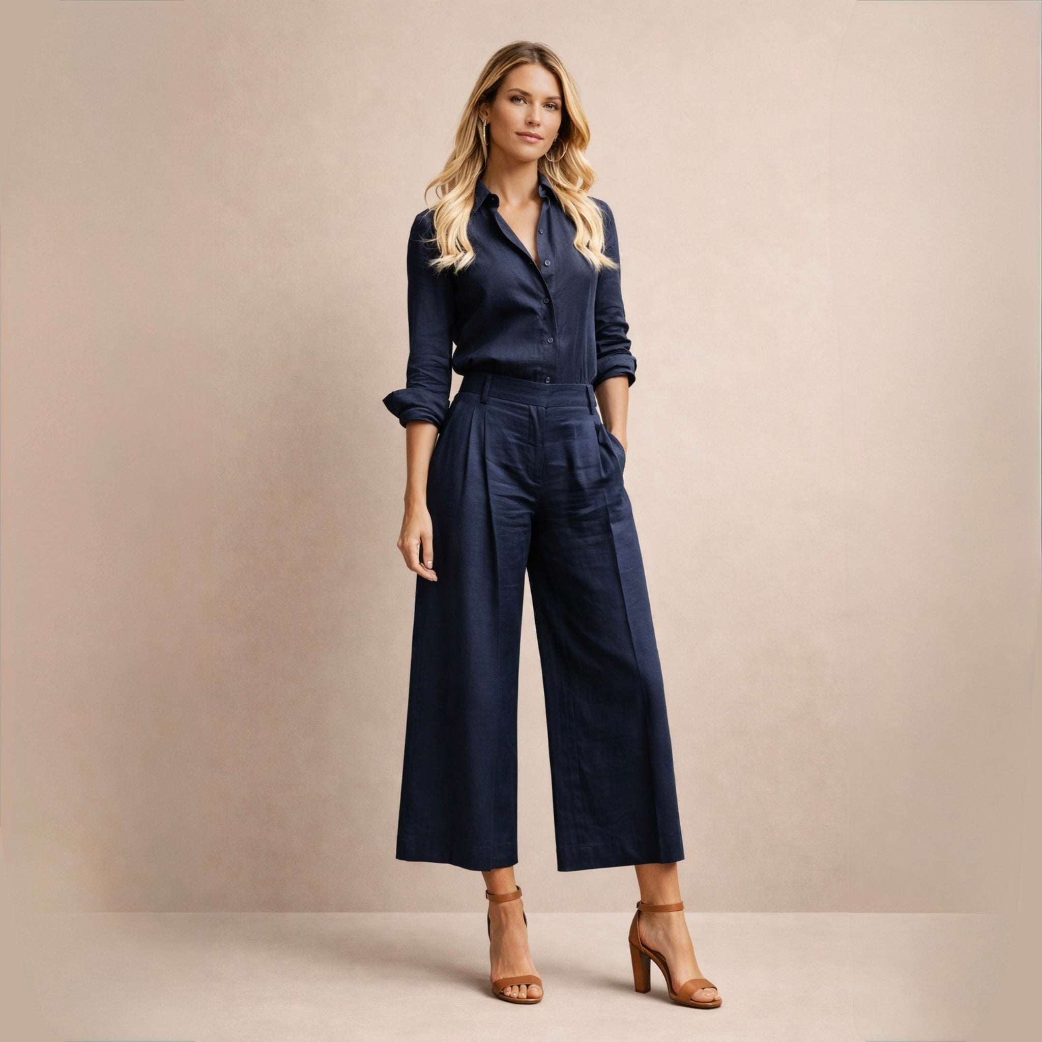 Delphine | Elegant Linned Sæt