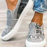 Quinny  | Casual Leopard Print Canvas Sko